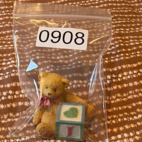Vintage 1995 Priscilla Hillman J Alphabet Bear Cherished Teddies - Picture 4 of 4